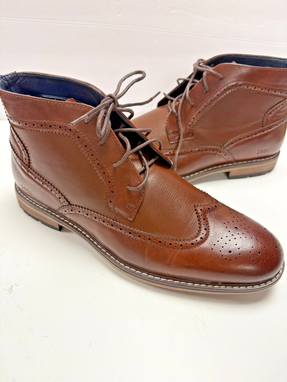 Freeman Mens Wingtip Chukka Boots Brown Lace Up Dress Casual Comfort Size 12M